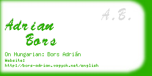 adrian bors business card