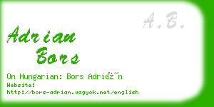 adrian bors business card